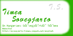 timea sovegjarto business card